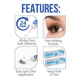 Close-up of DUO Eyelash Glue Clear tube