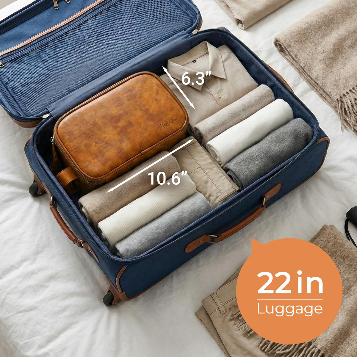 Close-up of durable zipper on Elviros Toiletry Bag