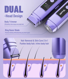 Close-up of Dynooper bikini trimmer's ceramic blades