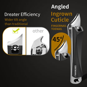 Close-up of EBEWANLI Ingrown Toenail Clippers handle with attached nail file