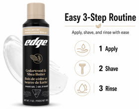 Close-up of Edge Cedarwood & Shea Butter Shave Gel texture