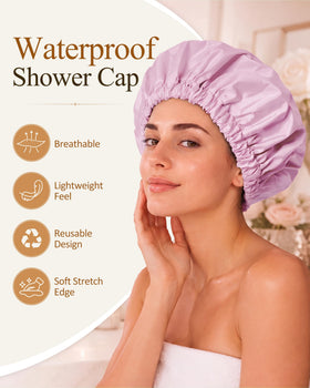 Close-up of Edoneery shower cap elastic edge