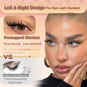 Close-up of Eefofnn lash clusters showing fluffy texture