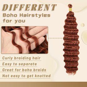 Close-up of EERYA 18 Inch Deep Ocean Wave crochet hair texture
