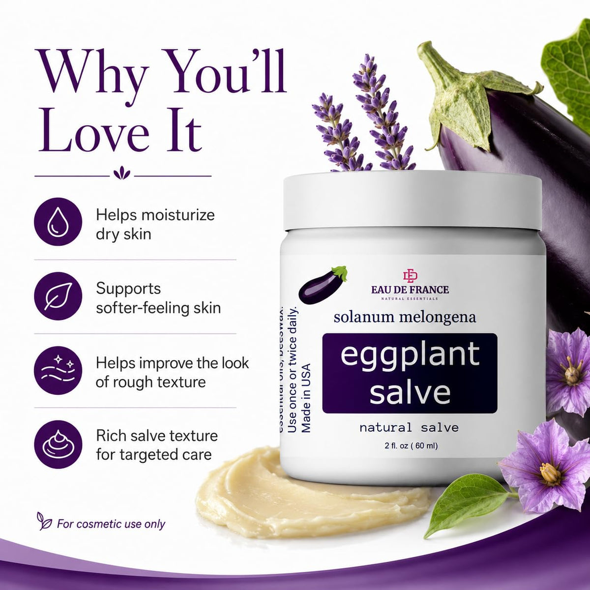 Close-up of Eggplant Salve texture