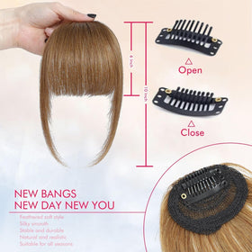 Close-up of ELEFOCUS Clip in Bangs showing the invisible clip