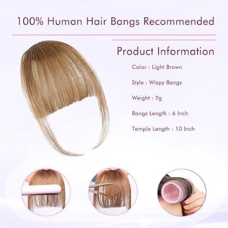 Close-up of ELEFOCUS Clip-on Bangs texture