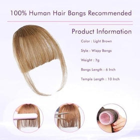 Close-up of ELEFOCUS Clip-on Bangs texture