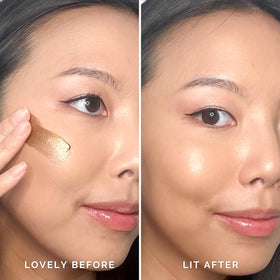 Close-up of Elizabeth Mott Glow support Tan texture