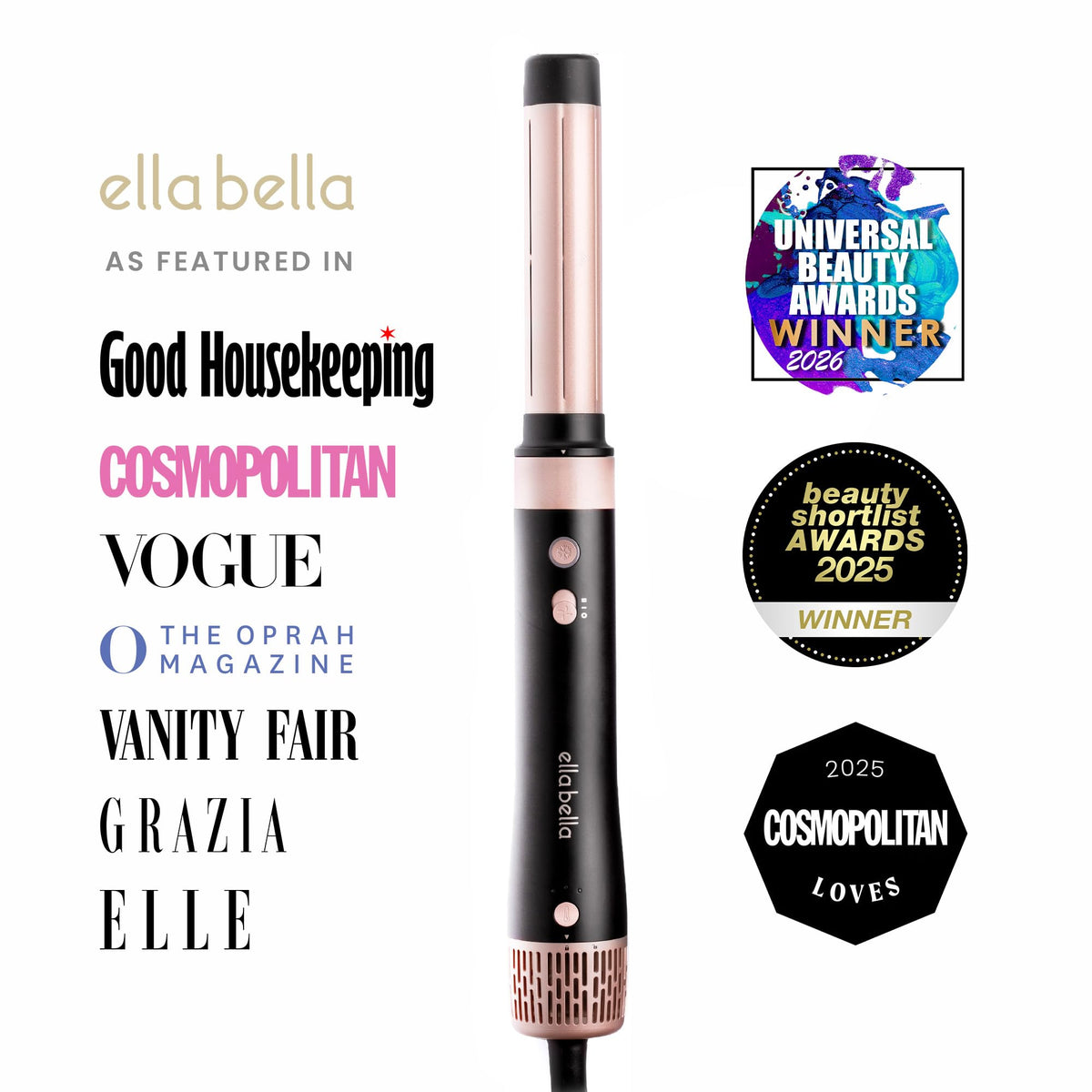 Close-up of ELLABELLA Hot Air Styler controls