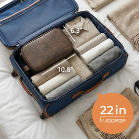 Close-up of Elviros Toiletry Bag's PU leather texture
