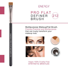 Close-up of ENERGY Flat Definer Brush 212 bristles and ferrule