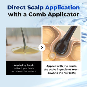 Close-up of EPAIS Hair Serum applicator in use
