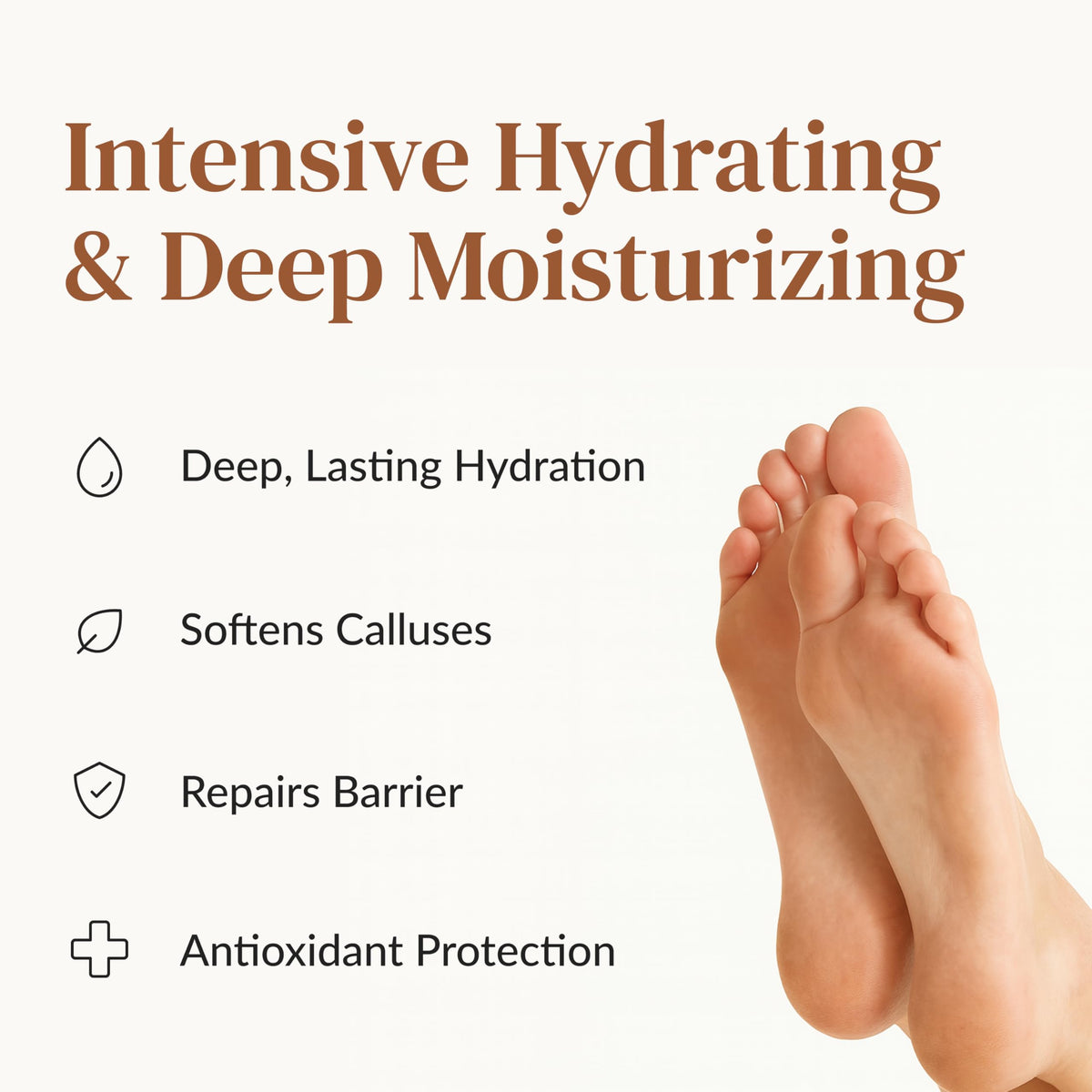 Close-up of Epielle foot mask with Shea Butter ingredients