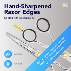 Close-up of Equinox Hair Scissors 2.55 inch blades