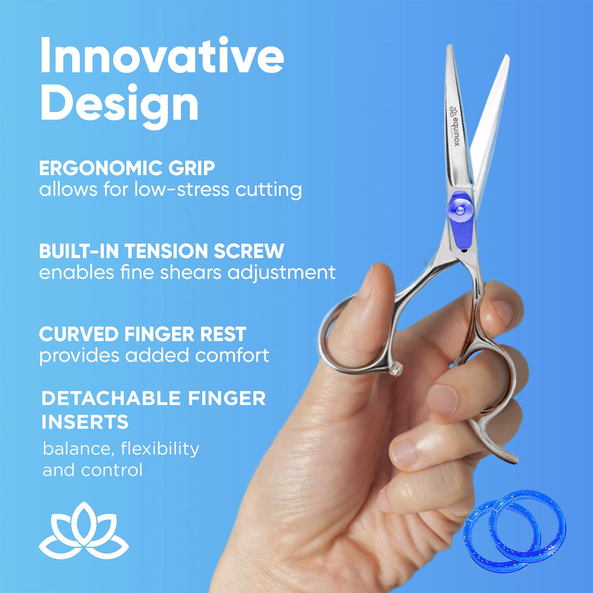 Close-up of Equinox Hair Scissors blade and cutting edge