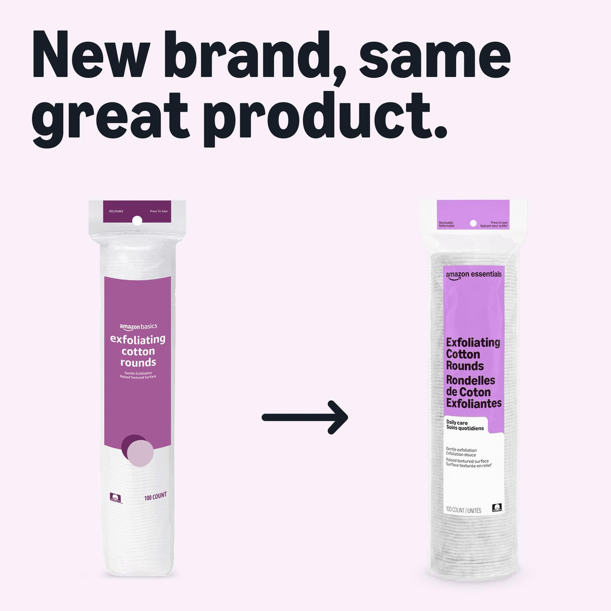 Close-up of Essentials Exfoliating Cotton Rounds textured side