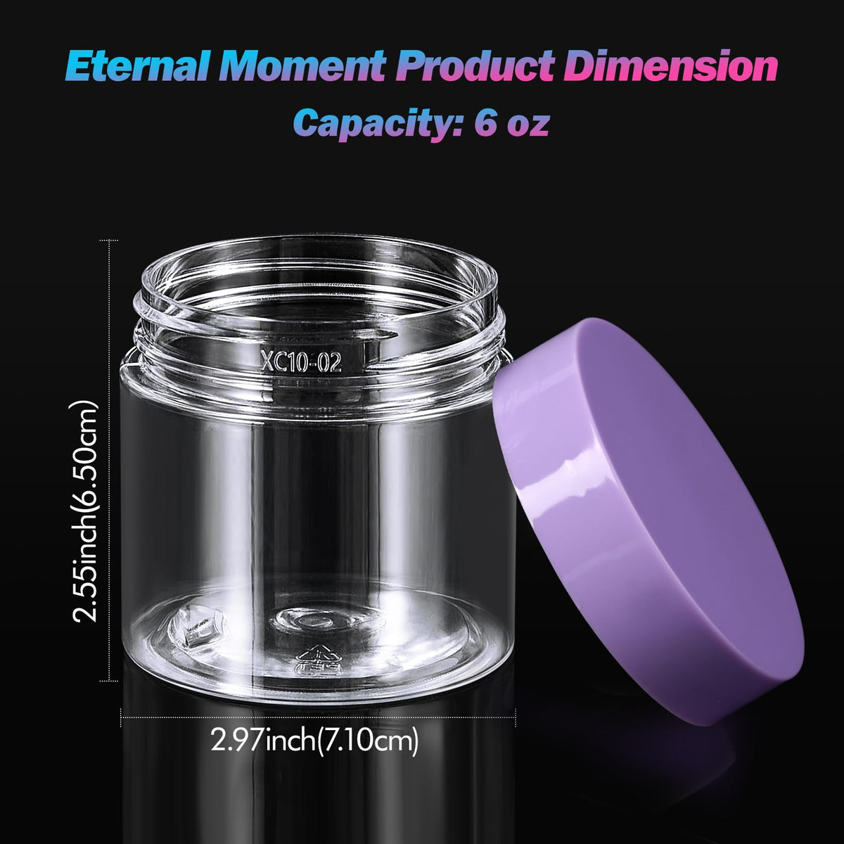 Close-up of Eternal Moment 6 OZ plastic jar with screw-on lid