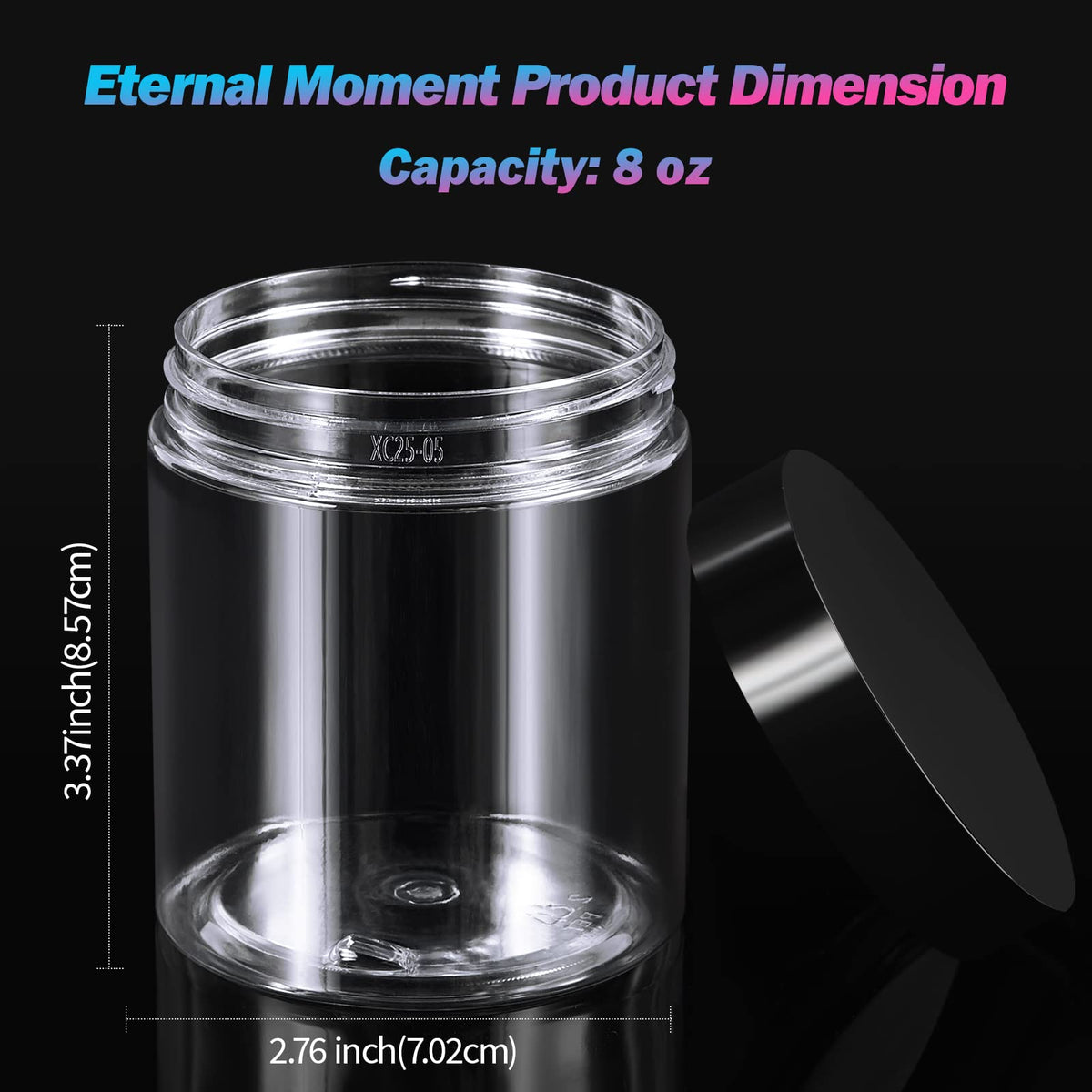 Close-up of Eternal Moment plastic jar showing foam liner seal