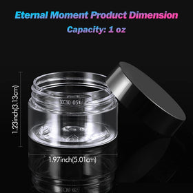 Close-up of Eternal Moment plastic jar showing screw-on lid