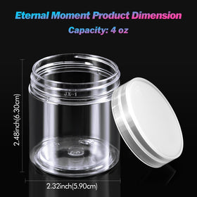 Close-up of Eternal Moment plastic jar with screw-on lid