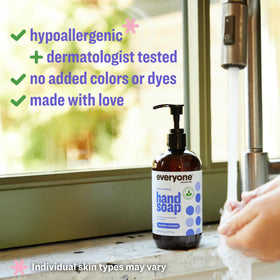 Close-up of Everyone Natural Liquid Hand Soap bottle with pump
