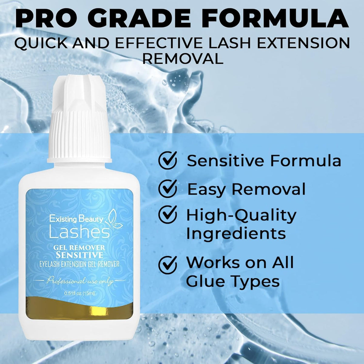 Close-up of Existing Beauty Lash Extension Remover Gel applicator