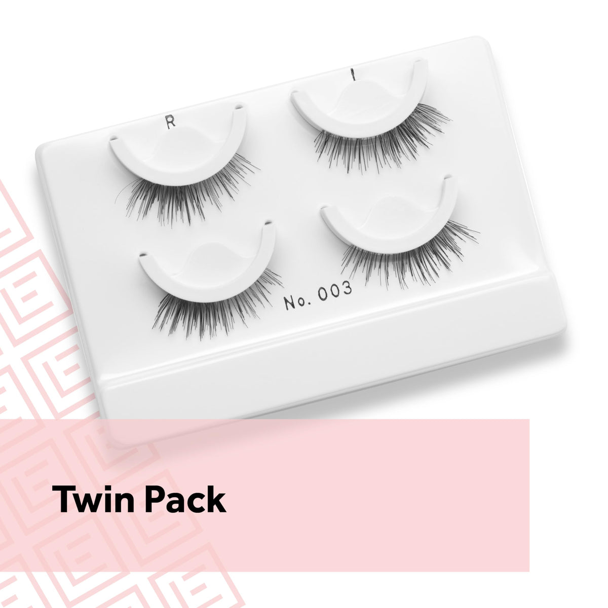 Close-up of Eylure Pre-Glued False Eyelashes No. 003 showing the cushioned band