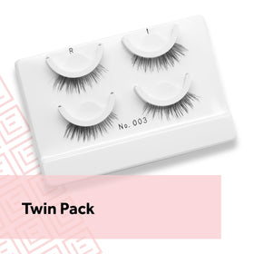 Close-up of Eylure Pre-Glued False Eyelashes No. 003 showing the cushioned band