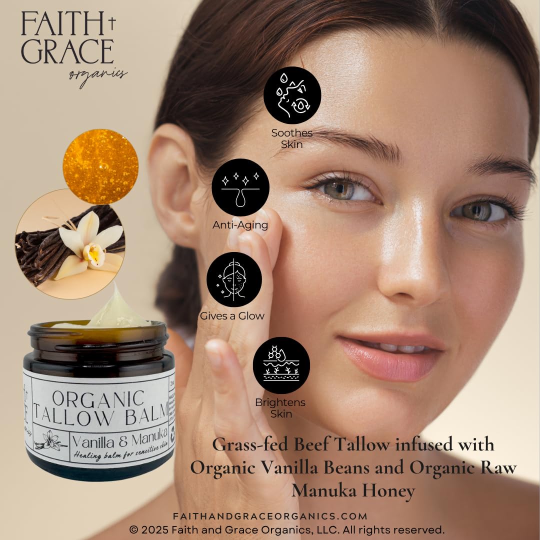 Close-up of Faith and Grace Organics Beef Tallow Balm texture