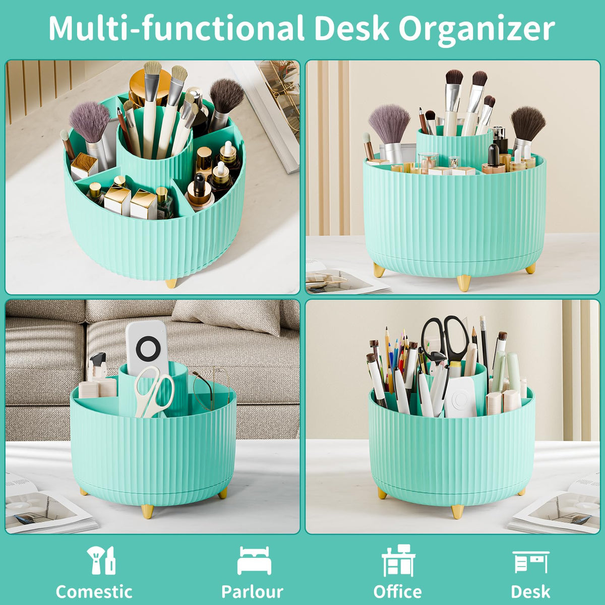 close-up of fanado makeup organizer compartments