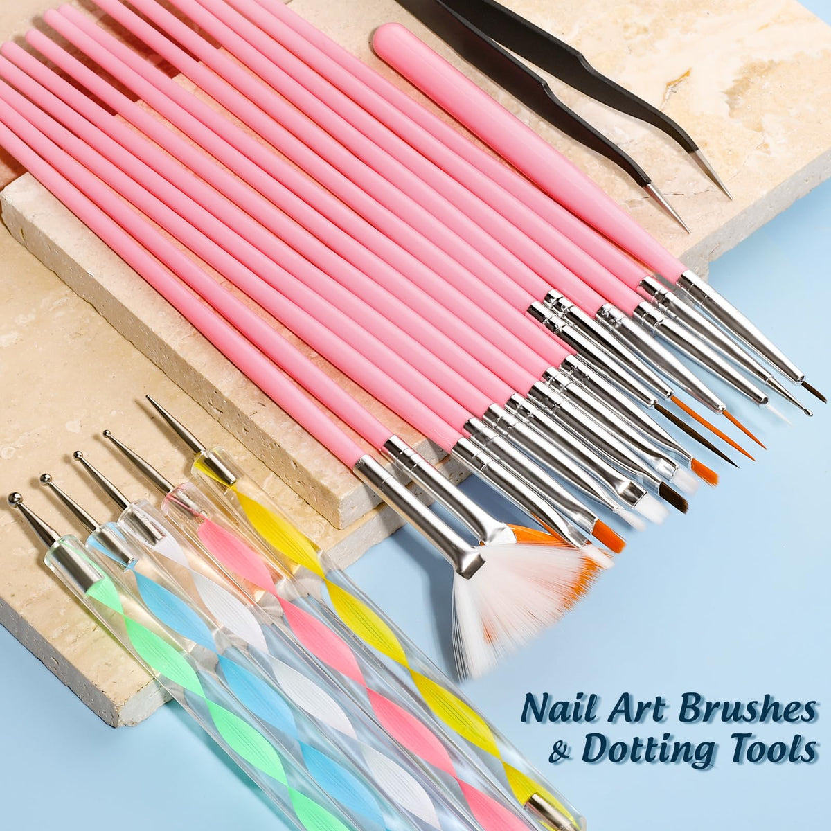Close-up of Fandamei dotting pens and rhinestones