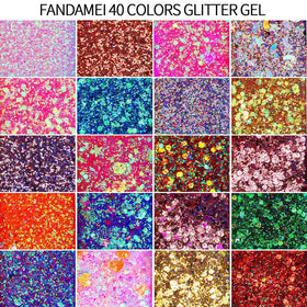 Close-up of Fandamei glitter gel texture on skin