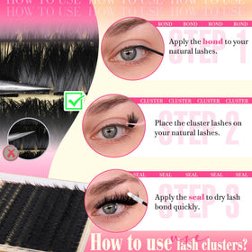 Close-up of FANXITON 300D Spiky Lash Clusters showcasing spiky design