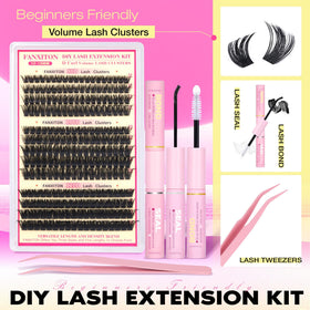 Close-up of FANXITON lash tweezers included in the kit