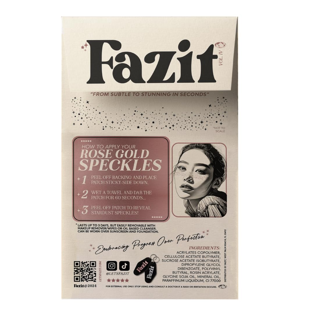 Close-up of Fazit Glitter Freckle Makeup Patches showing golden speckles