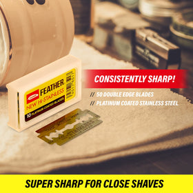 Close-up of Feather Double Edge Razor Blade