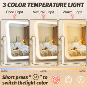 Close-up of FENNIO Vanity Mirror touch screen buttons
