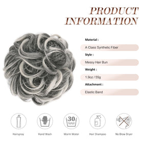 Close-up of FESHFEN Large Messy Bun Hair Piece showing texture