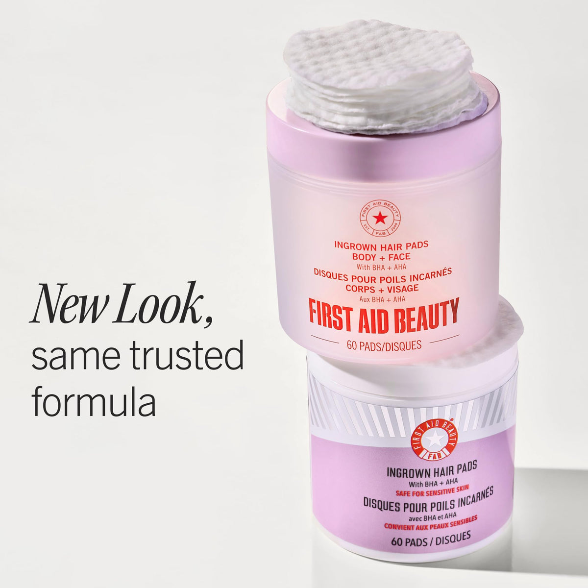 Close-up of First Aid Beauty Ingrown Hair Pads packaging