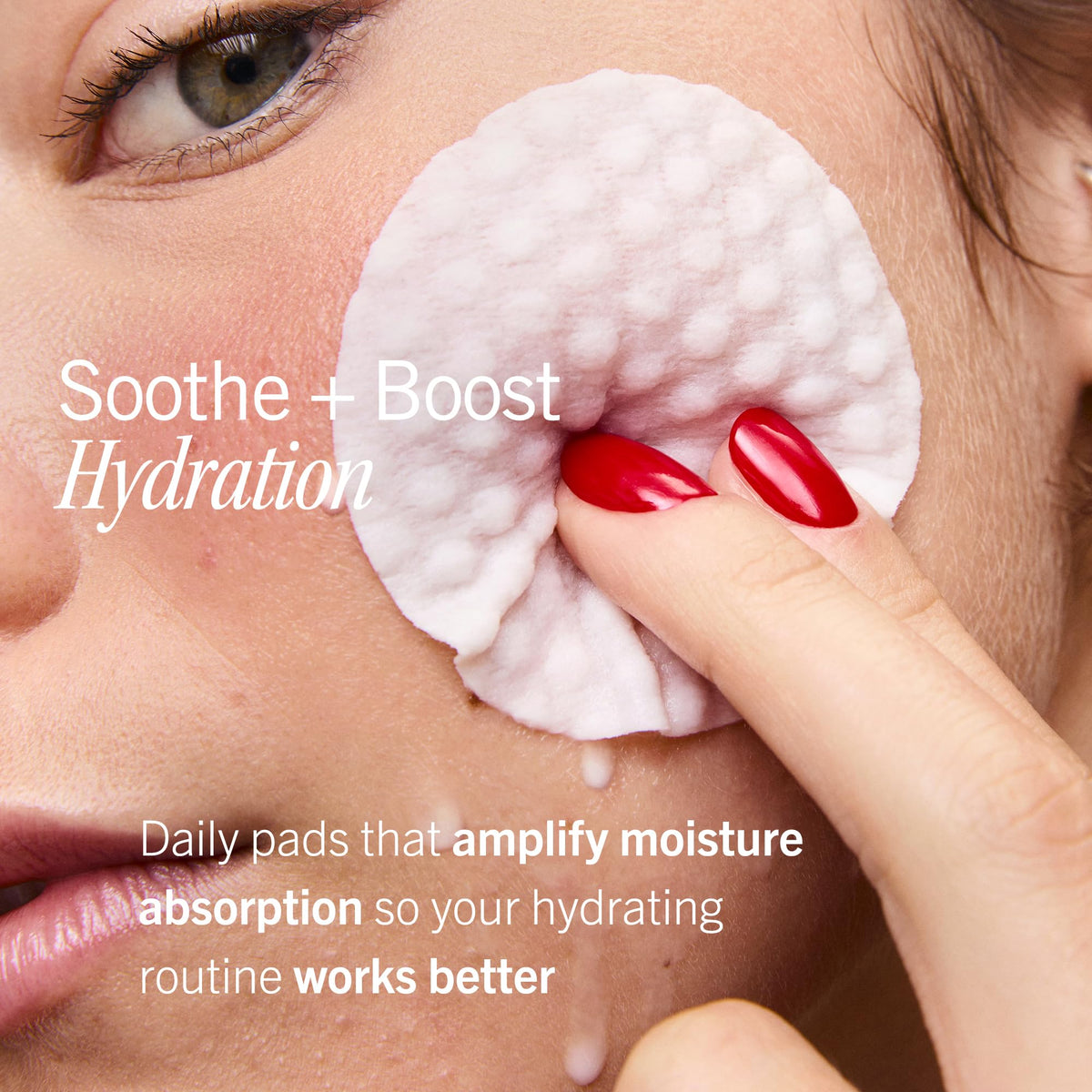 Close-up of First Aid Beauty Ultra Repair Hydrating Pillow Pads showing pad texture