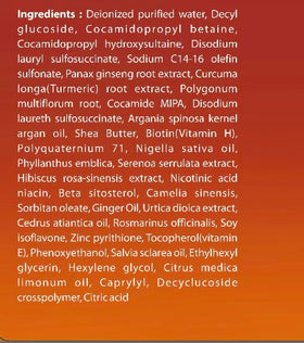 Close-up of First Botany Hair Growth Conditioner ingredients