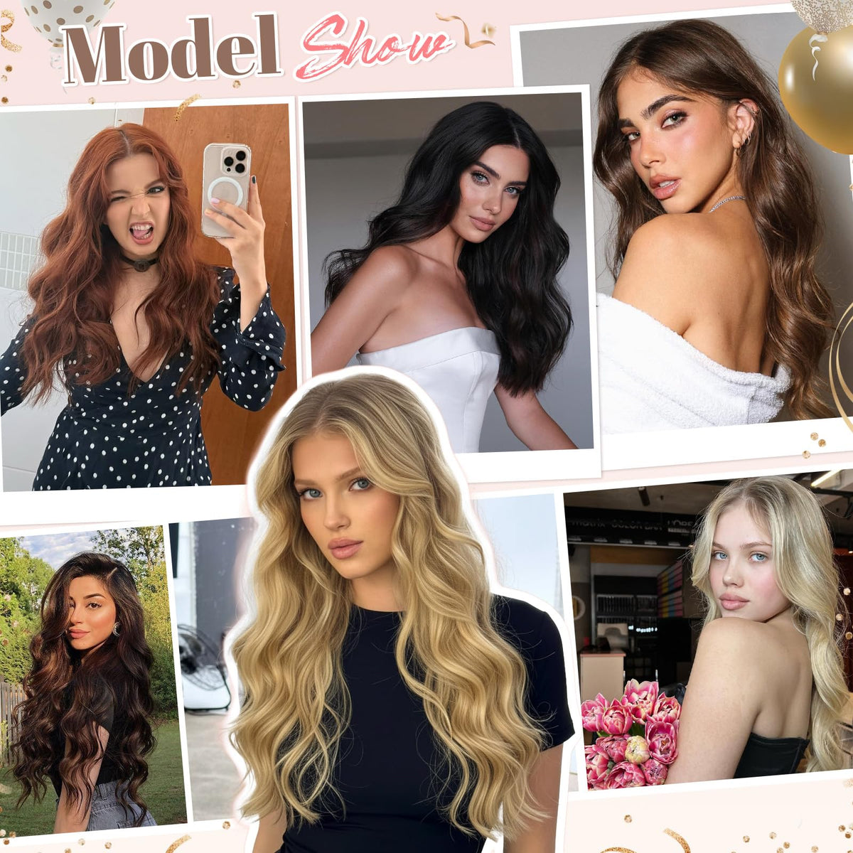 Close-up of Fliace Clip-In Hair Extensions texture