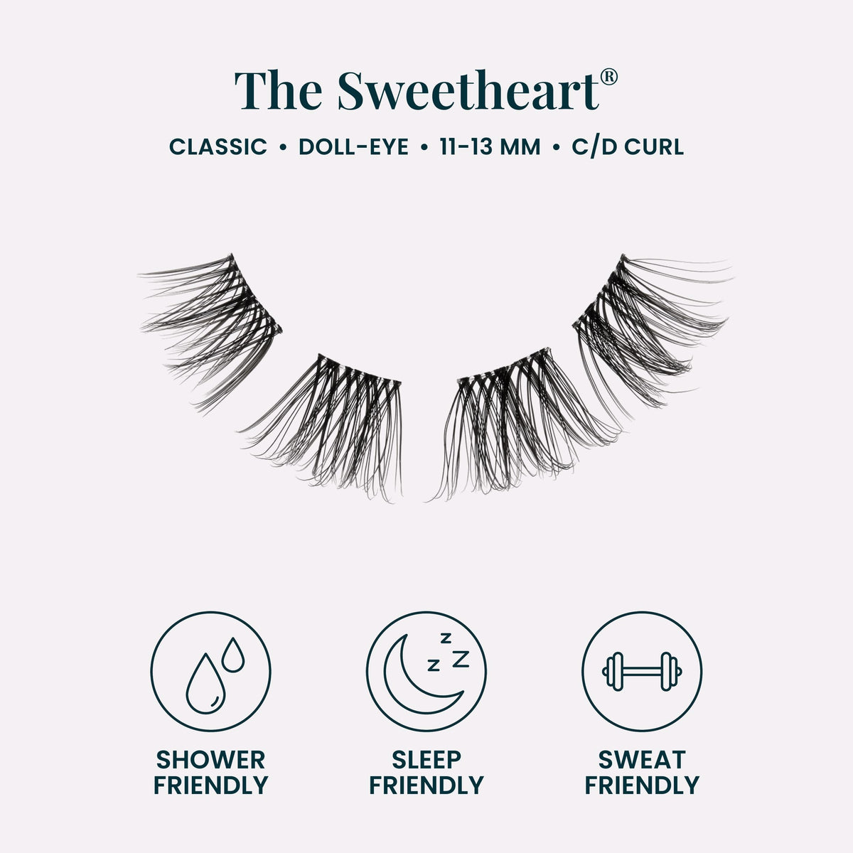 Close-up of FlutterHabit Underlash Extensions clusters