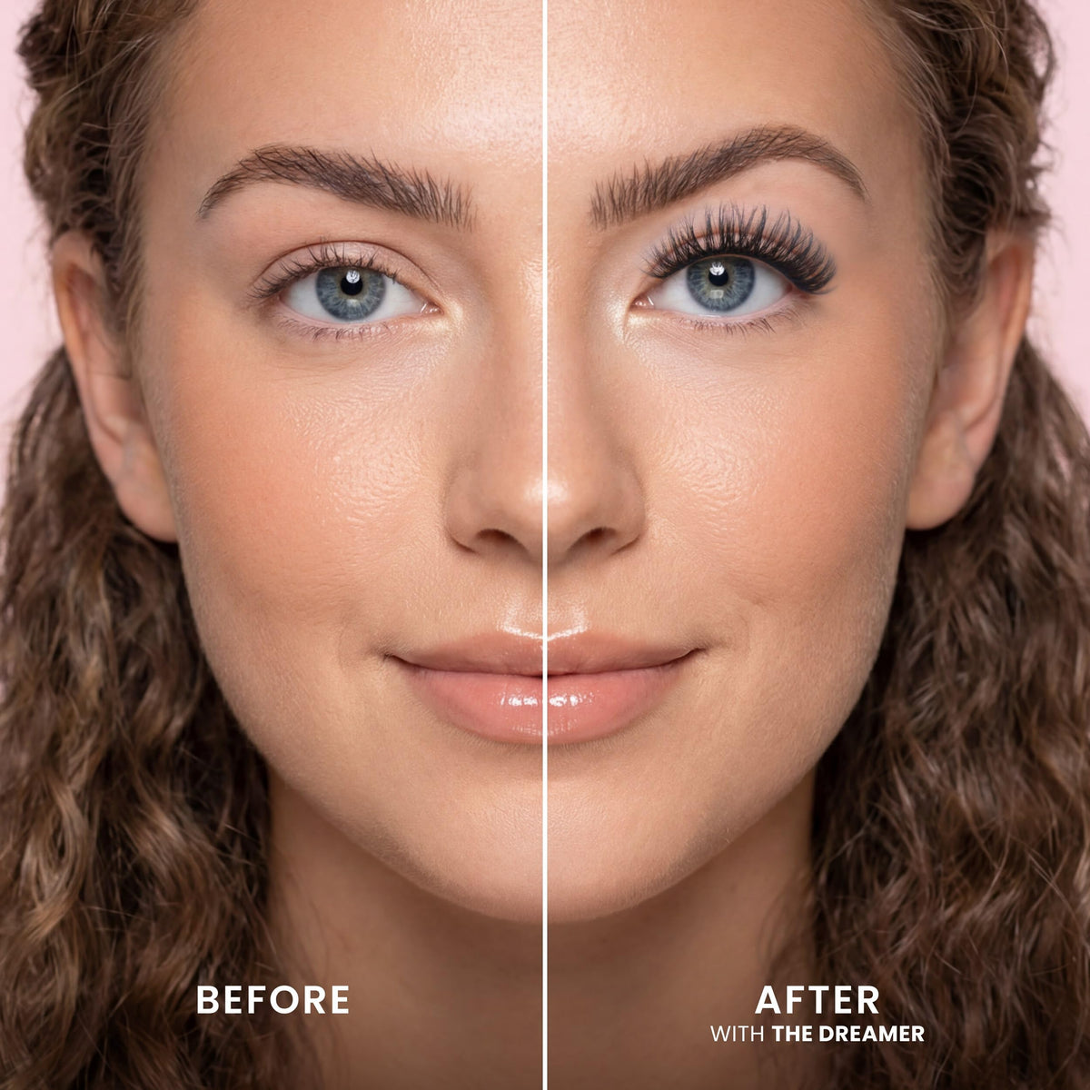 Close-up of FlutterHabit underlash extensions showing wispy texture