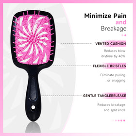 Close-up of FlyLanyards detangling brush with matte surface