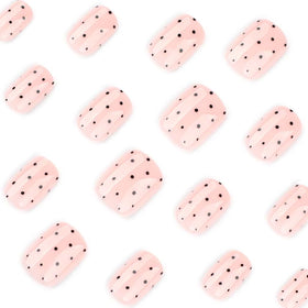 Close-up of Foccna glossy fake nails in various designs
