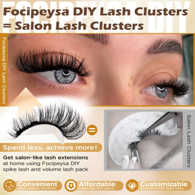 Close-up of Focipeysa 80D Mink lashes in matte black