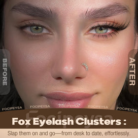 Close-up of Focipeysa Fox Tail Lashes showing varied lengths 10-18mm