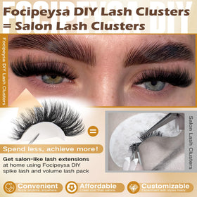 Close-up of Focipeysa lash bond and remover bottles